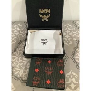 Unisex Mcm bifold wallet green and orange